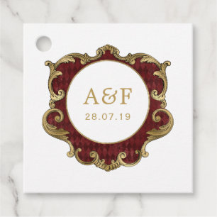 Ornate Vintage Christmas Gilded Frame Monogram Favour Tags