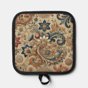 Ornate Vintage Floral Brocade Pattern 2 Pot Holder