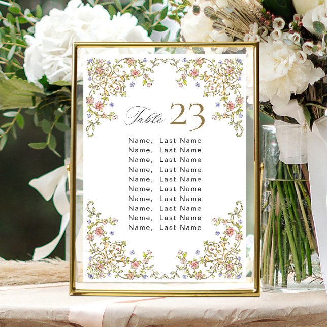 Ornate Vintage Frame Bohemian Seating Chart Invitation (Creator Uploaded)