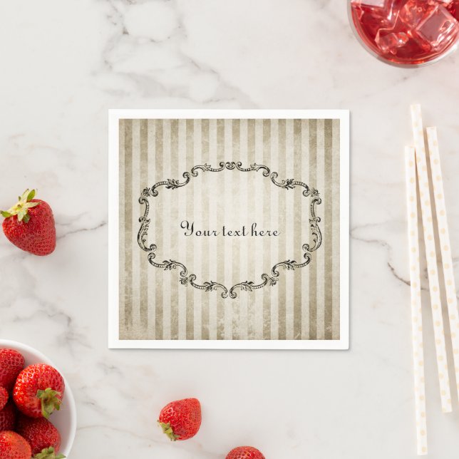 Ornate Vintage Frame Customisable Napkin (Insitu)