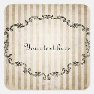 Ornate Vintage Frame Customisable Square Sticker