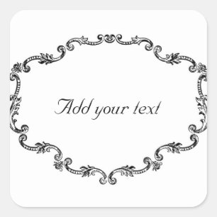 Ornate Vintage Frame Customisable Square Sticker