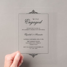 Ornate Vintage Frame Old Money We're Engaged Party