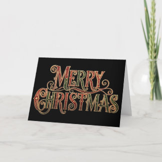 Ornate Vintage Merry Christmas Calligraphy Card
