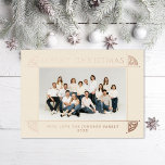 Ornate Vintage Motif Christmas Photo Ivory<br><div class="desc">Vintage motif corners in real foil; choose from gold,  silver or rose gold; background colour is also editable</div>