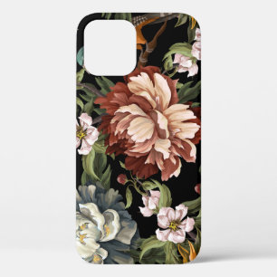Ornate Vintage Peonies, Roses, Birds. iPhone 12 Case