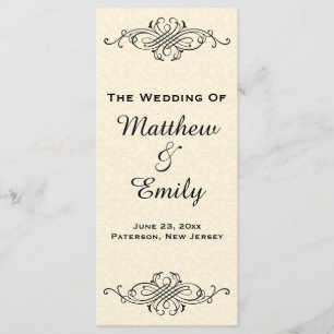 Ornate Vintage Wedding Program Programme