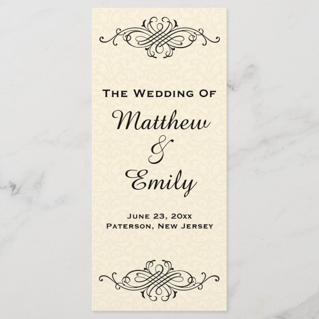Ornate Vintage Wedding Program Programme (Front)