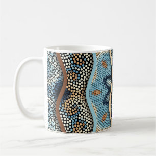 Ornate Waves: Mosaic Tile Texture. Coffee Mug