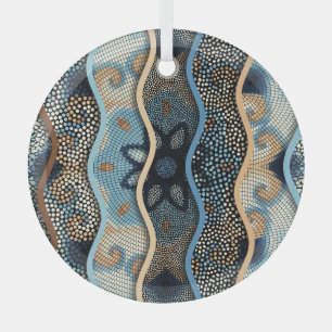 Ornate Waves: Mosaic Tile Texture. Glass Tree Decoration