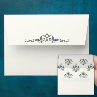Ornate Wedding Envelope with Classic Scroll Motif