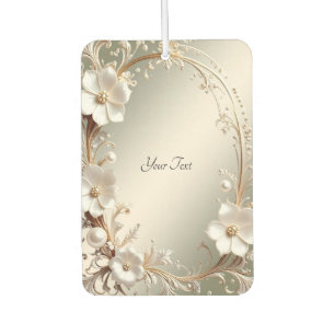 Ornate White Floral Air Freshener