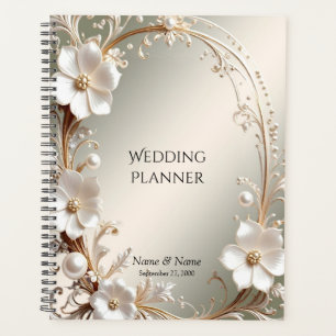 Ornate White Floral Frame Planner