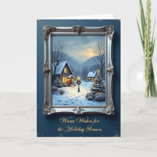 Ornate Winter Scene Christmas Card