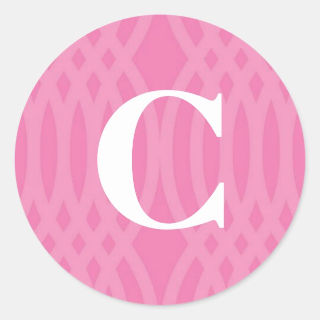 Ornate Woven Monogram - Letter C Classic Round Sticker (Front)