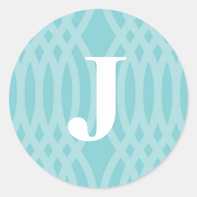Ornate Woven Monogram - Letter J Classic Round Sticker (Front)