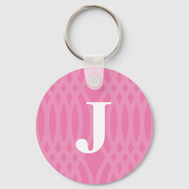 Ornate Woven Monogram - Letter J Key Ring (Front)