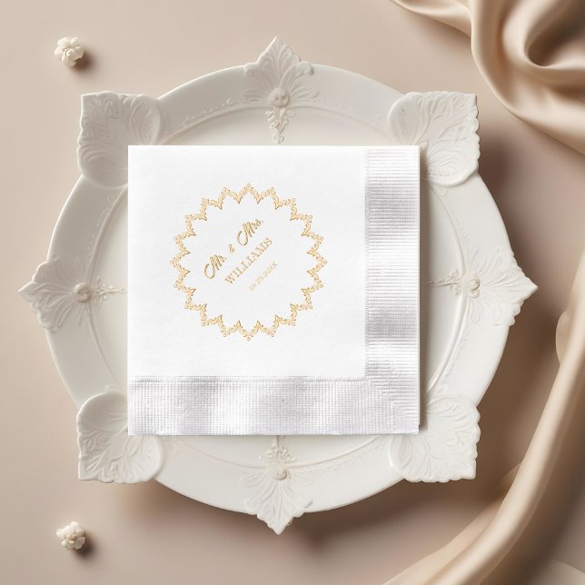 Ornate Wreath Wedding Custom Foil Napkins (Creator Uploaded)