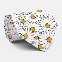 Ornate Yellow White Daisy Floral Art Pattern