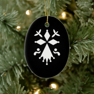 Ornement Ovale En Céramique Hermine de Bretagne Ceramic Tree Decoration
