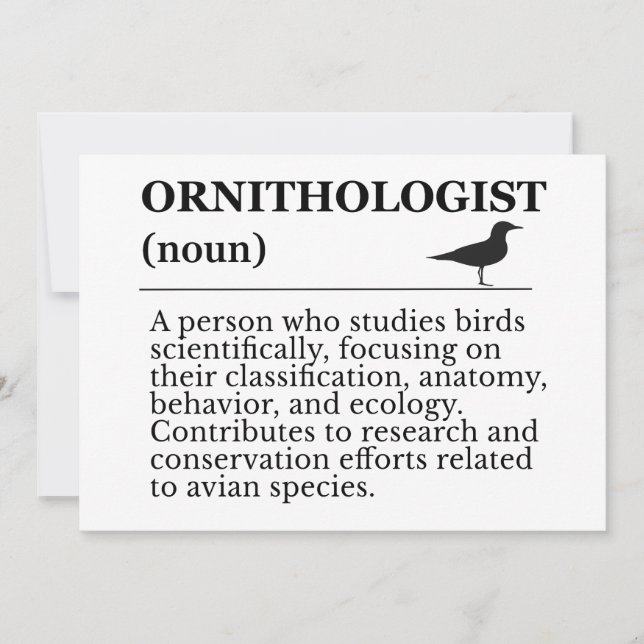 Ornithologist Definition - Vogelkunde (Birdwatchin Invitation (Front)