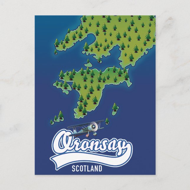Oronsay Scotland island map  Postcard (Front)