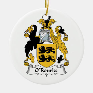 O'Rourke Family Crest Ceramic Tree Decoration