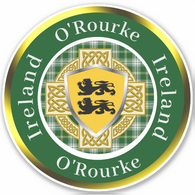 O'Rourke Irish Shield/Celtic Cross Personalised (Front)