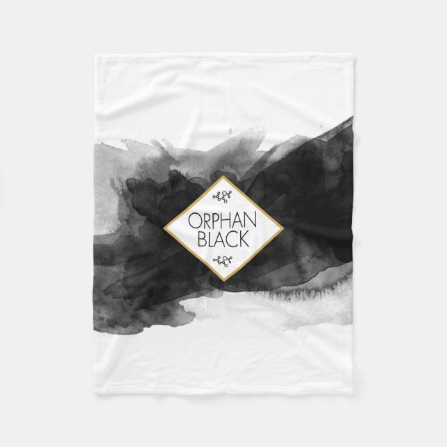 Orphan Black Black Watercolor Fleece Blanket (Front)