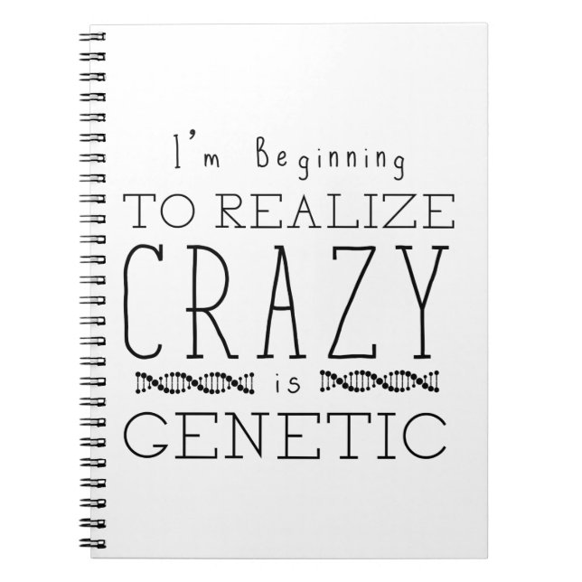 Orphan Black | Crazy is Genetic Spiral Notebook (Front)