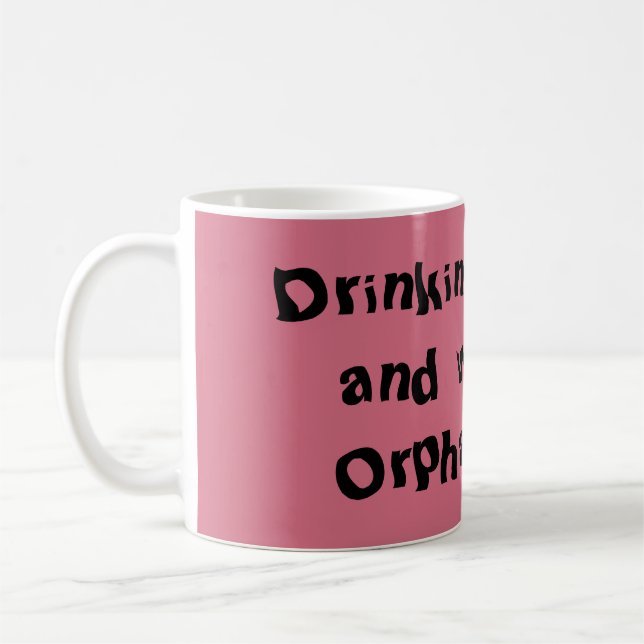 Orphan Black drinking my chai and watching Orphan Coffee Mug (Left)