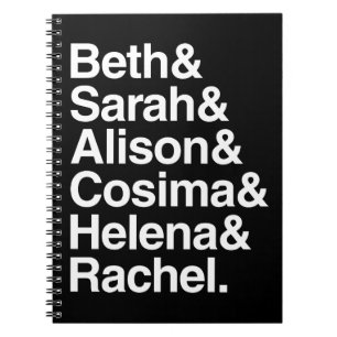 Orphan Black Helvetica Design Spiral Notebook