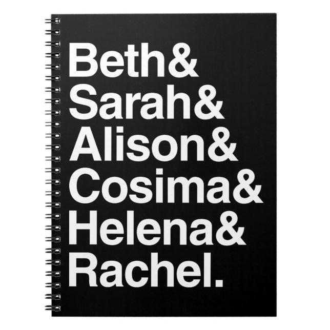 Orphan Black | Helvetica Design Spiral Notebook (Front)