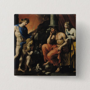 Orpheus before Pluto and Persephone 15 Cm Square Badge