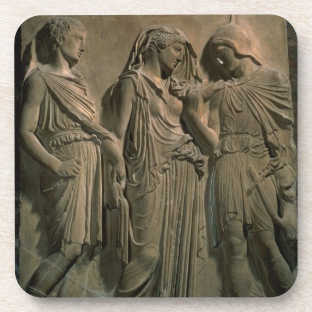 Orpheus, Eurydice and Hermes (marble) Coaster (Front)