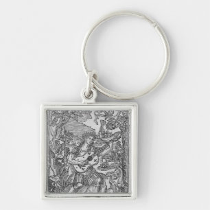 Orpheus Playing Music Key Ring