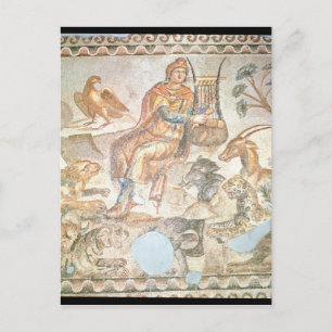 Orpheus playing to the animals, Roman mosaic Postcard