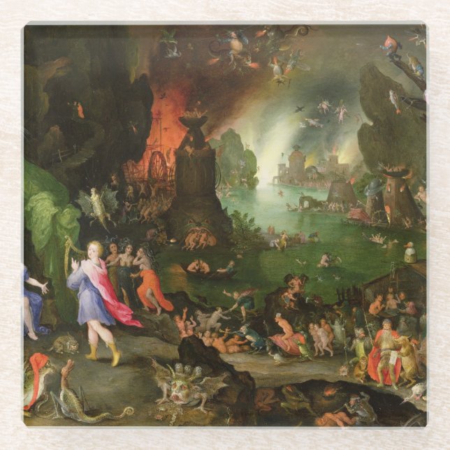 Orpheus with a Harp Playing to Pluto Glass Coaster (Front)