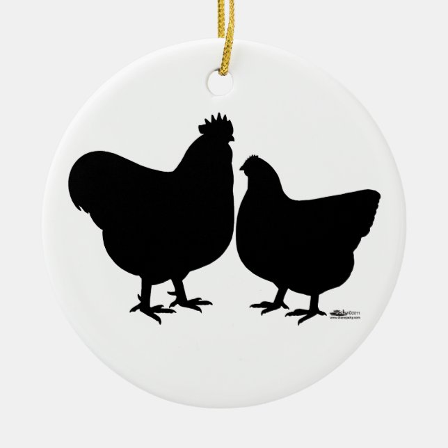 Orpington Silhouette Ceramic Tree Decoration (Front)