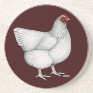 Orpington White Hen Coaster