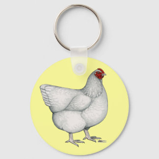 Orpington White Hen Key Ring