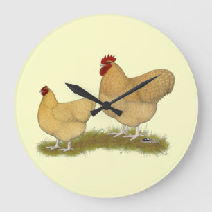 Orpingtons Lemon Cuckoo Large Clock