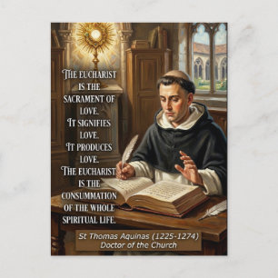 orpus Christi Sunday St Thomas Aquinas Eucharist Postcard