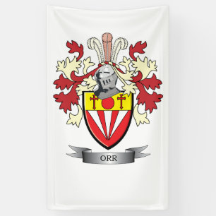 Orr Family Crest Coat of Arms Banner