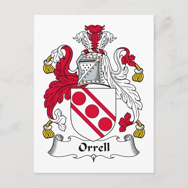Orrell Family Crest Postcard (Front)
