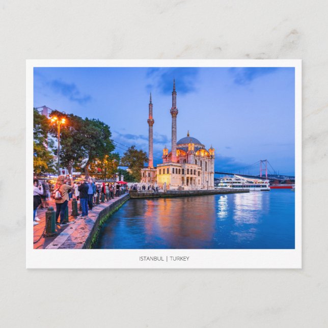 Ortakoy Mosque in Istanbul, Turkey Holiday Postcard (Front)