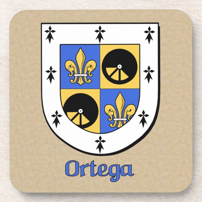 Ortega Family Shield Coaster (Front)