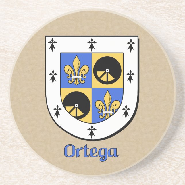 Ortega Heraldic Shield Coaster (Front)