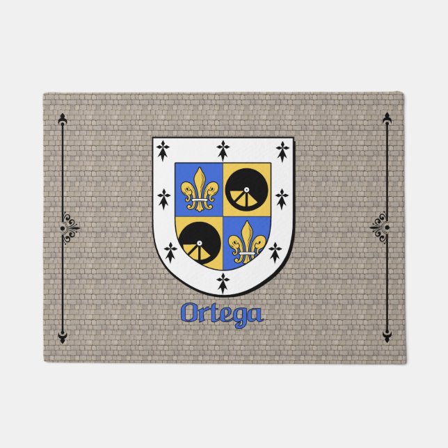 Ortega Historical Shield on Cobblestone Doormat (Front)