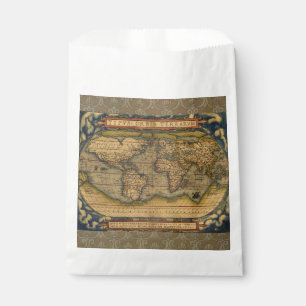 Ortelius 1570 World Map: Antique Cartography Favour Bags